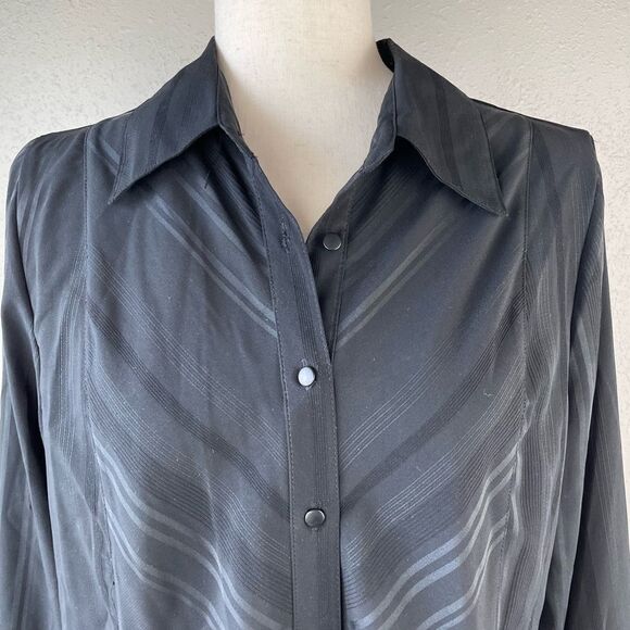 East 5th Black Button Down Dress Shirt Size L EUC - Picture 2 of 7